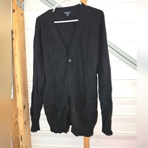 Matchstick Cardigan Sweater Mens Medium Button Up Shawl Blue Long Sleeve 3xl